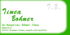 timea bohmer business card