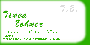 timea bohmer business card